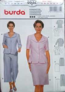 Střih Burda - kombinace oblečení: sako, sukně, kalhoty