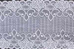 Krajka elastická bílá šíře 167 mm - detail