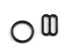 Posunovač a kroužek černý - 12 mm plast