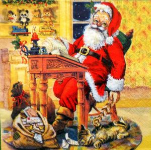 Ubrousek Santa v pohodě - decoupage