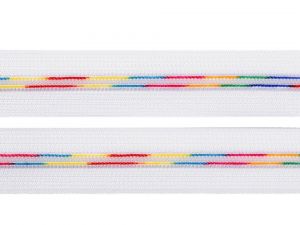 Bílý zip v metráži duhový 6 mm