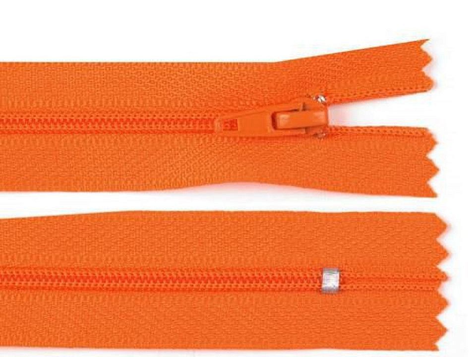 Zip spirálový oranžový 20 cm