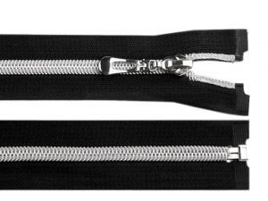 Zip spirálový se stříbrnými zoubky 50 cm