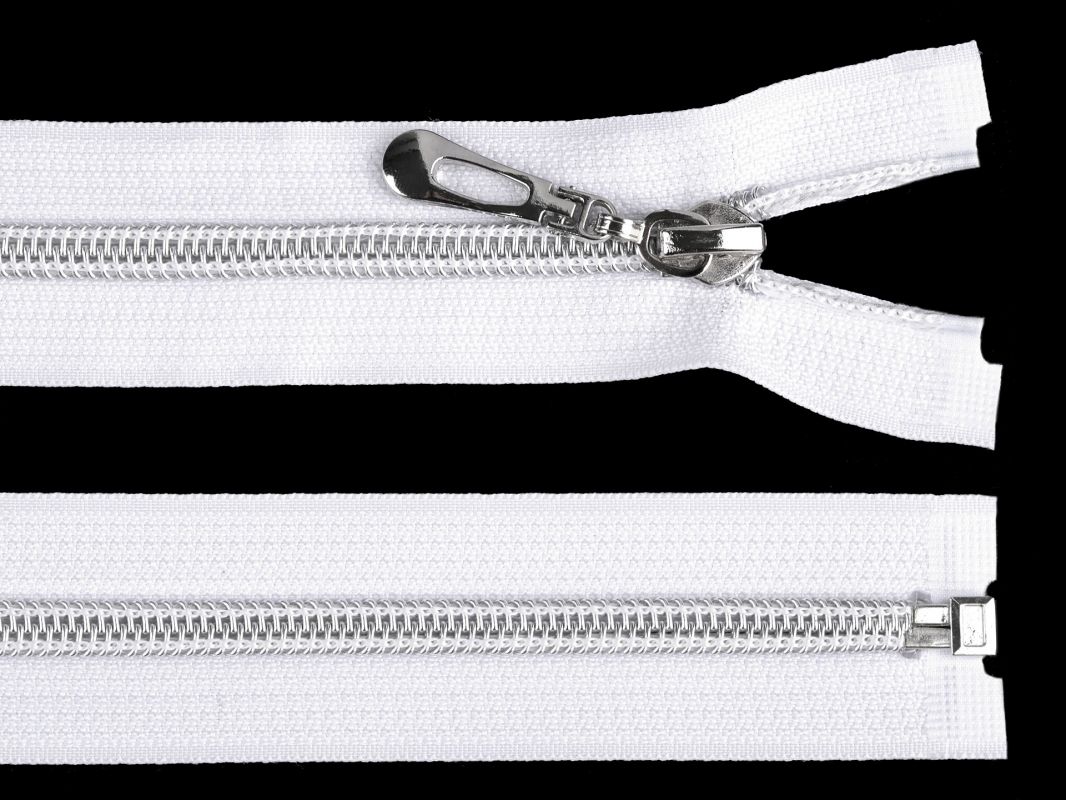 Zip spirálový se stříbrnými zoubky 50 cm