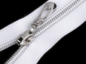Zip spirálový se stříbrnými zoubky - 50 cm