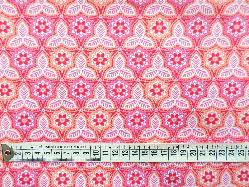 Růžová květovaná bavlna z kolekce West Palm