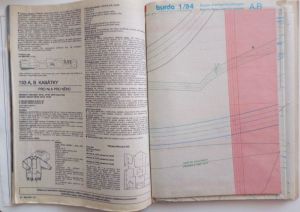 Burda 1/1994 - střihová příloha 