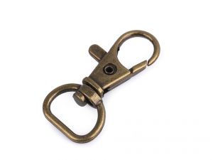 Karabina kovová - průvlek: 12 mm - staromosaz