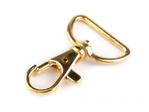 Karabina zlatá s průvlekem 25 mm otočná