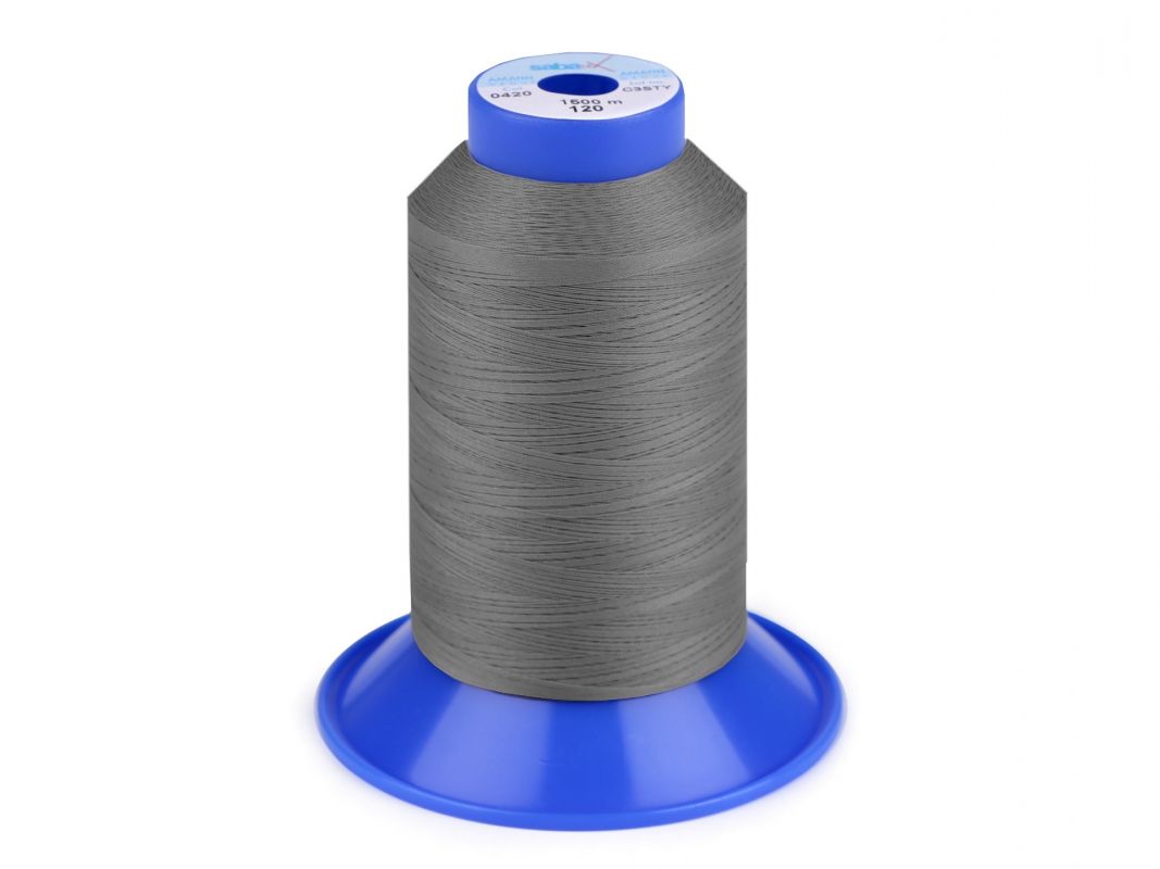 Nit elastická Sabaflex 120; 1500 m - šedá střední