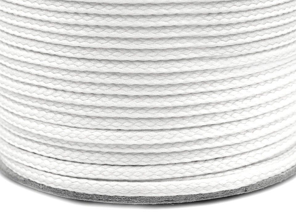 Oděvní šňůra PES Ø4 mm - Off white (bílá)