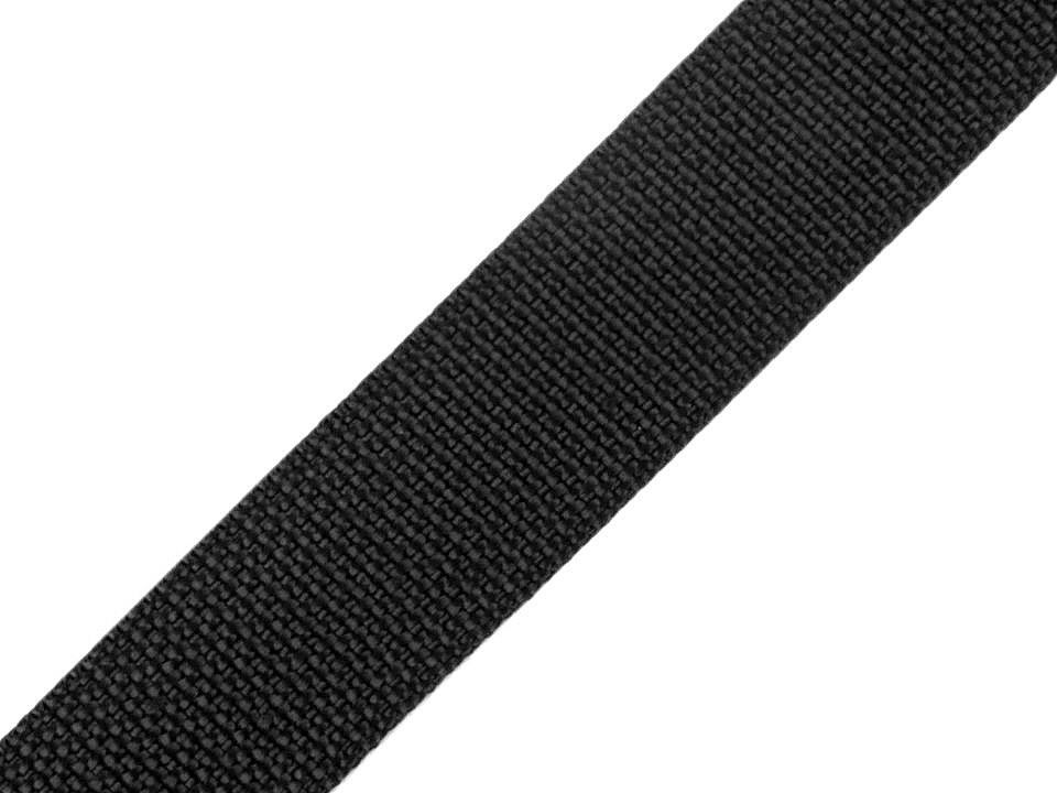 Popruh polypropylénový 25 mm - barva černá