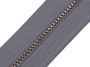 Zip kovový 5 mm v metráži - šedý hematit