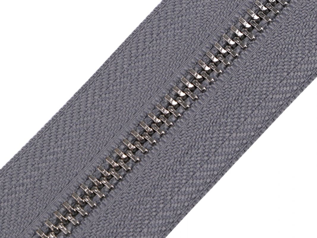 Zip kovový 5 mm v metráži - šedý hematit