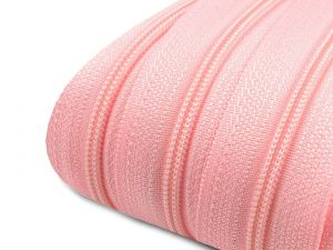 Zip spirálový 3 mm - metráž, barva: růžová světlá