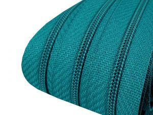 Zip spirálový 3 mm metráž - barva: zelený tyrkys