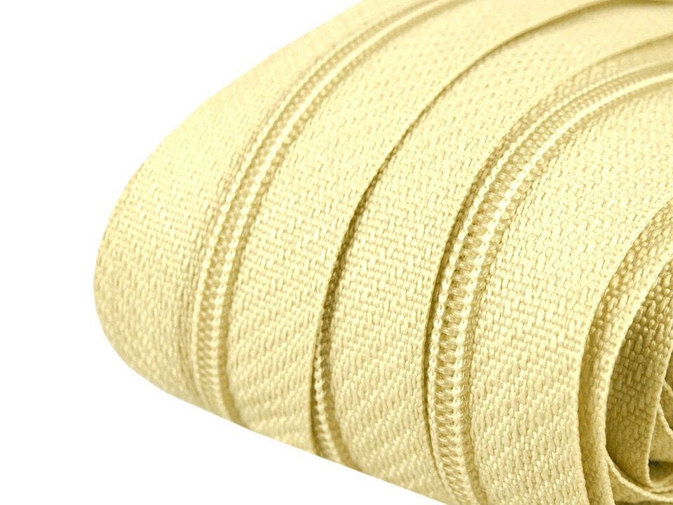 Zip spirálový 3 mm - metráž, barva: žlutá nejsvětlejší