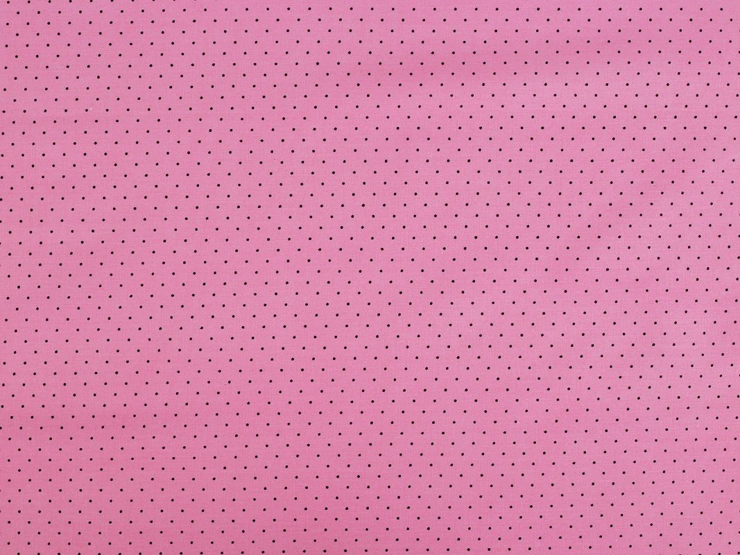 Bavlněná látka / plátno mini puntíky - růžová černá