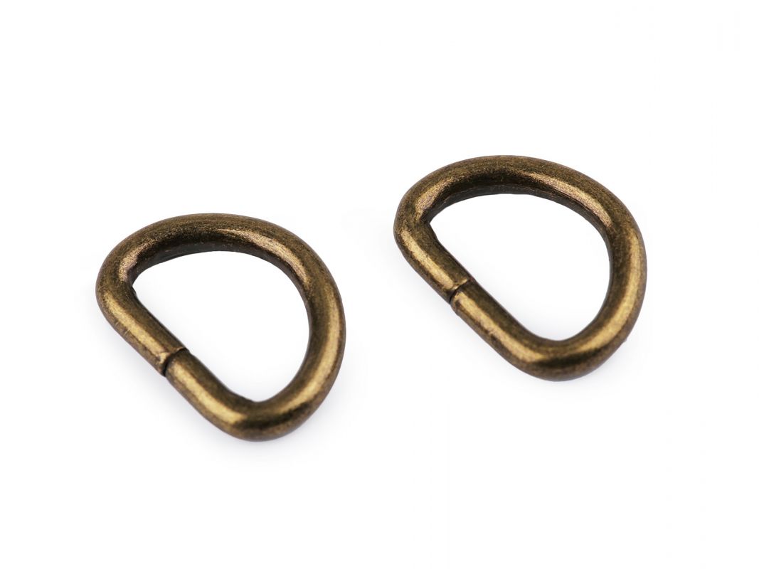 Polokroužek šíře 15 mm na koženou galanterii - staromosaz