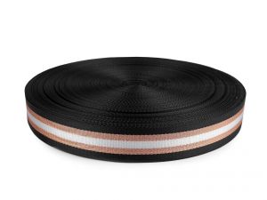 Popruh hladký oboustranný s lurexem 40 mm - balení ukázka