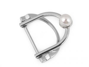 Spona kovová opasková s perlou 30 mm - nikl