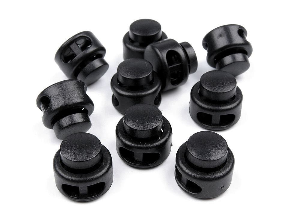 Brzdičky se dvěma dírkami 13x15 mm - černé