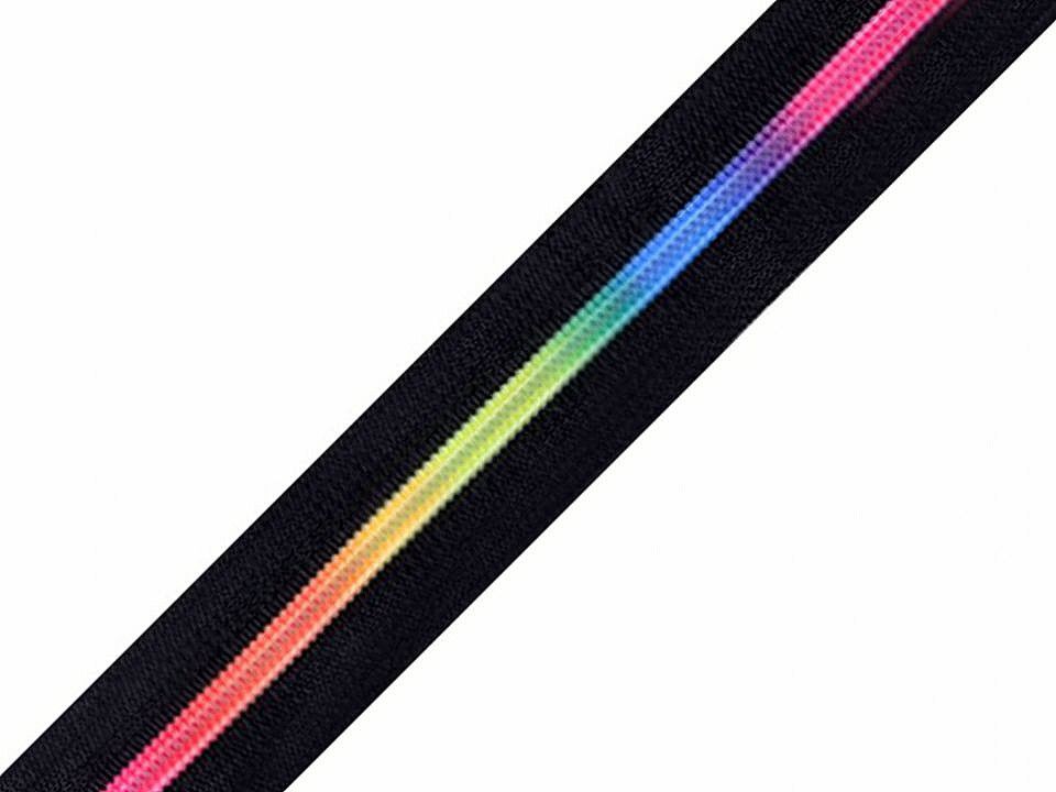 Duhový zip spirálový šíře 6 mm metráž - černý
