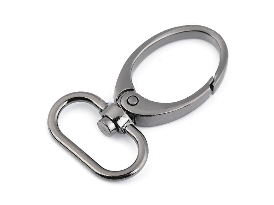 Karabina kovová 25 mm oválná: černý nikl