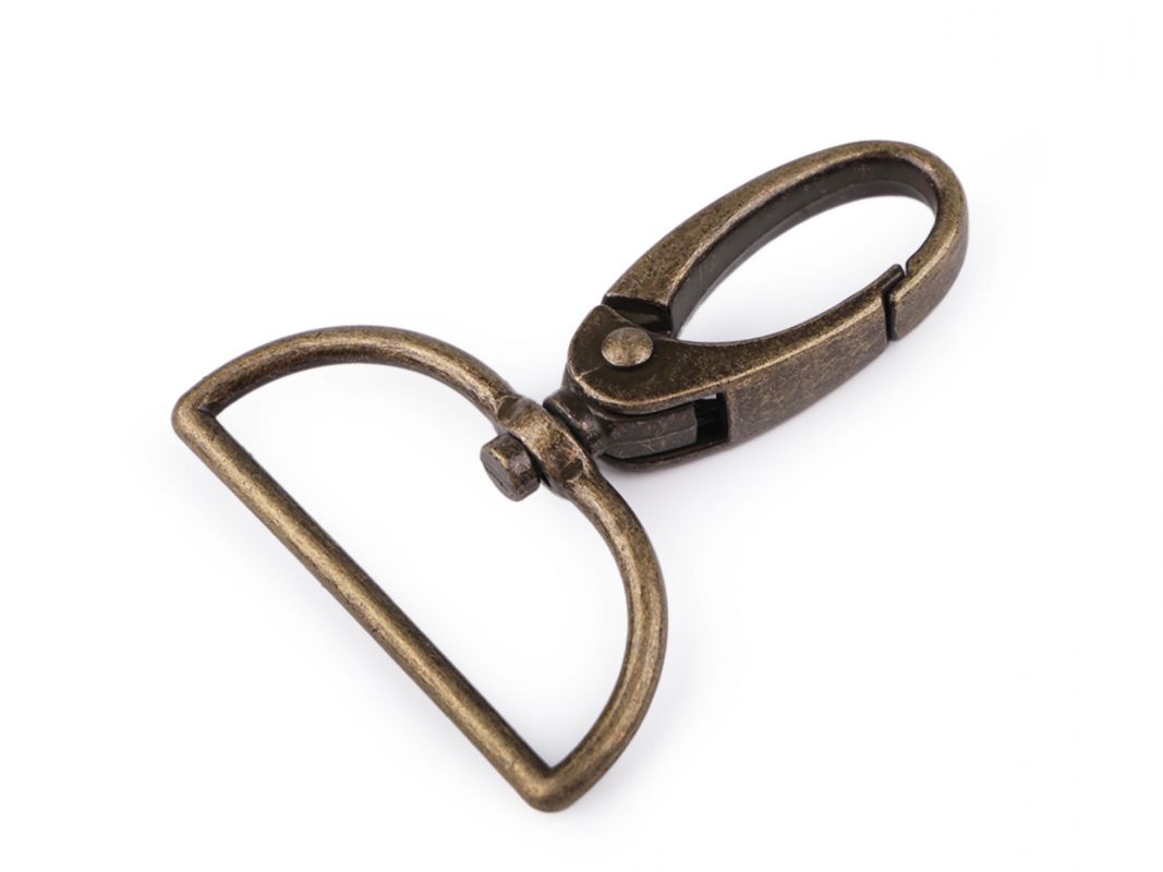Karabina kovová průvlek 37 mm - staromosaz