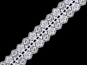 Krajka elastická v šíři 36 mm - bílá