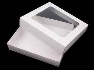 Krabice bílá papírová s průhledem