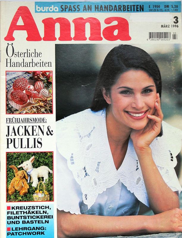 Anna 3/1996 - časopis ručních prací s přílohami - v němčině