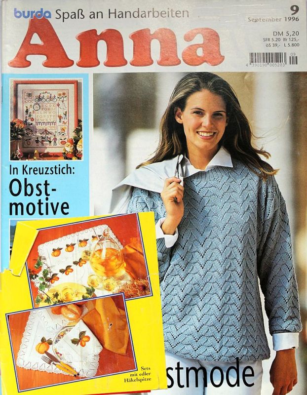 Anna 9/1996 - časopis ručních prací s přílohami