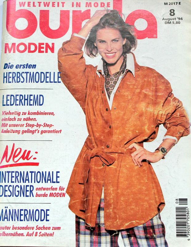 Burda 8/1994 v němčině se střihy