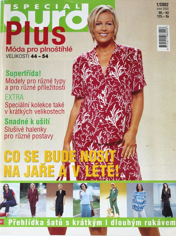 Burda pro plnoštíhlé 1/2002 - časopis se střihy v češtině