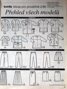 Burda pro plnoštíhlé 2/1995 - přehled střihů