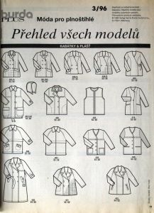 Burda pro plnoštíhlé 3/1996 - přehled střihů