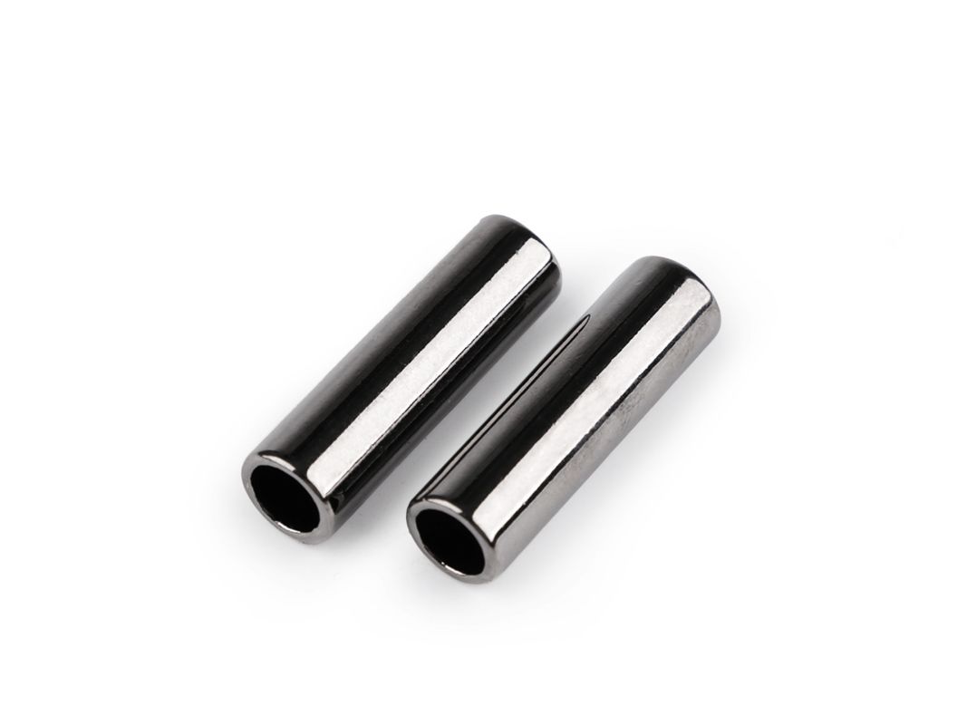 Koncovka kovová na šňůru Ø5 mm / ozdoba - 5 barev - Černý nikl - koncovka kov Koncovka kovová na šňůru Ø5 mm - černý nikl