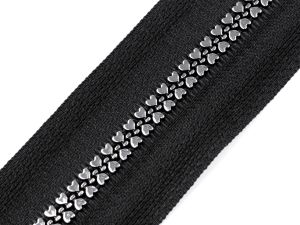Zip kostěný No 5 designový metráž - stříbrný