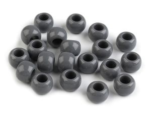 Plastové korálky s velkým průvlekem / plavkové 6x8 mm | Bílá , Žlutá , Lososová , Šedá, Černá 