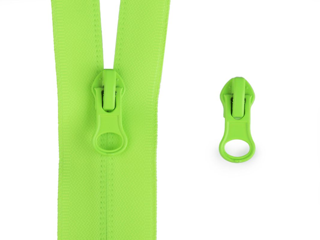 Jezdec ke spirálovým vodědolným zipům No 7 - zelená neon