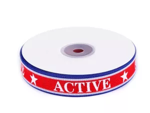 Lampas / oděvní stuha Active 22 mm - černobílá