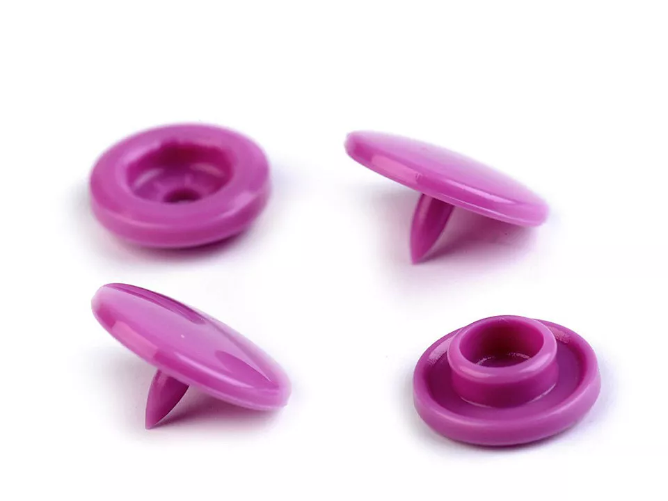 Patentky plastové / stiskací knoflíky vel. 18" - fialová světlá
