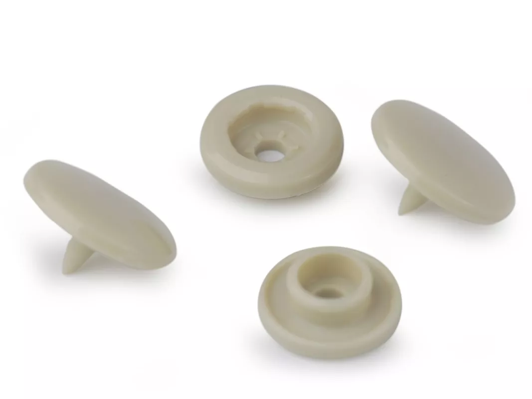 Patentky plastové / stiskací knoflíky vel. 18" - šedá světlá