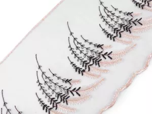 Prýmek vyšívaný na monofilu šíře 20 cm - lososový