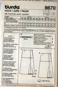 Sukně dámská delší vel. 34-44 STŘIH