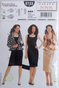 Úzké šaty, sukně, kabátek STŘIH Burda