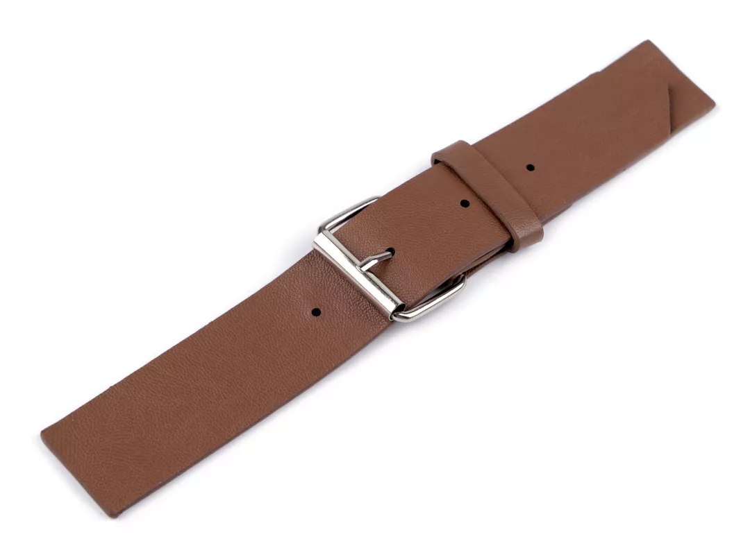 Zapínání z eko kůže šíře 30 mm - světlá hnědá