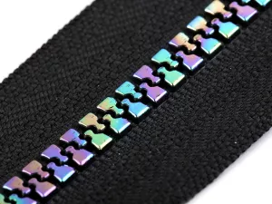 Zip kostěný duhový No5 - 70 cm - detail zubů