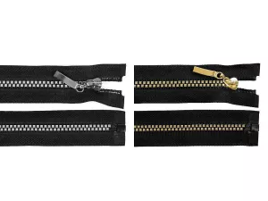 Zip kostěný No 5 délka 60 cm čtvercové zuby